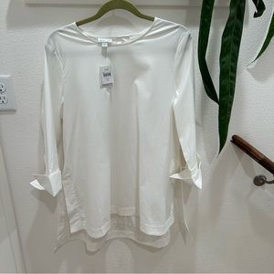 J Jill white shirt collection tunic blouse size M
